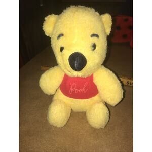 Sears Winnie The Pooh Plush Walt Disney Productions Red Top 8" Sitting 1970's ?